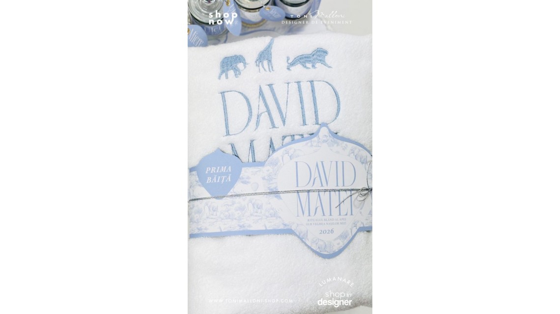 Set prima băiță după botez Safari Blue Jungle Ritualul blând al apei pentru băieți 16